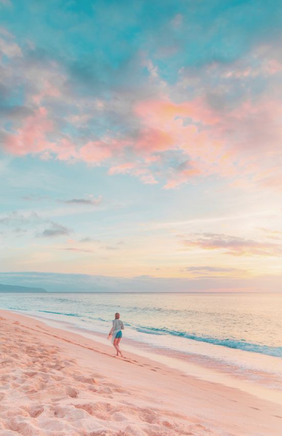 Beach view sunset in Hawaii
